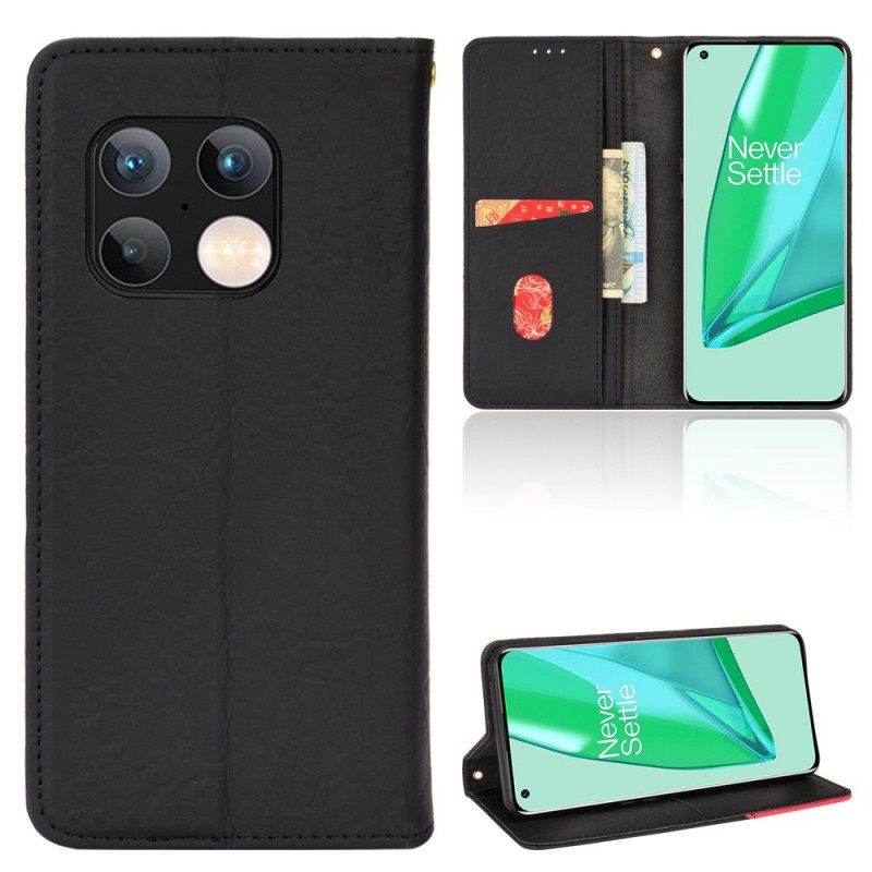 Puhelinkuoret OnePlus 10 Pro 5G Kotelot Flip Faux Leather Bicolor Oblique