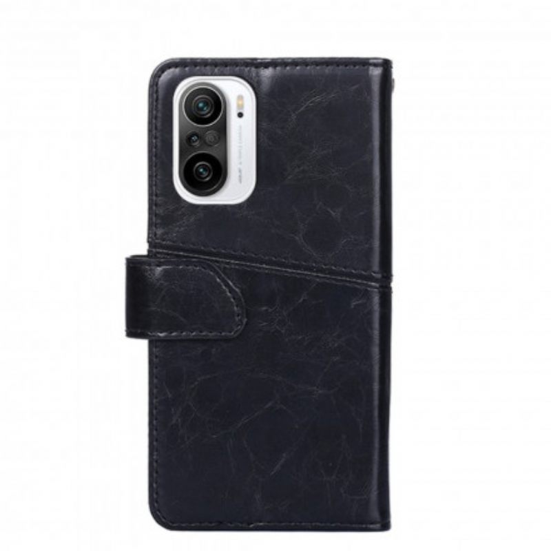 Flip Case Xiaomi Mi 11i 5G / Poco F3 Geometrinen Nahkaefekti