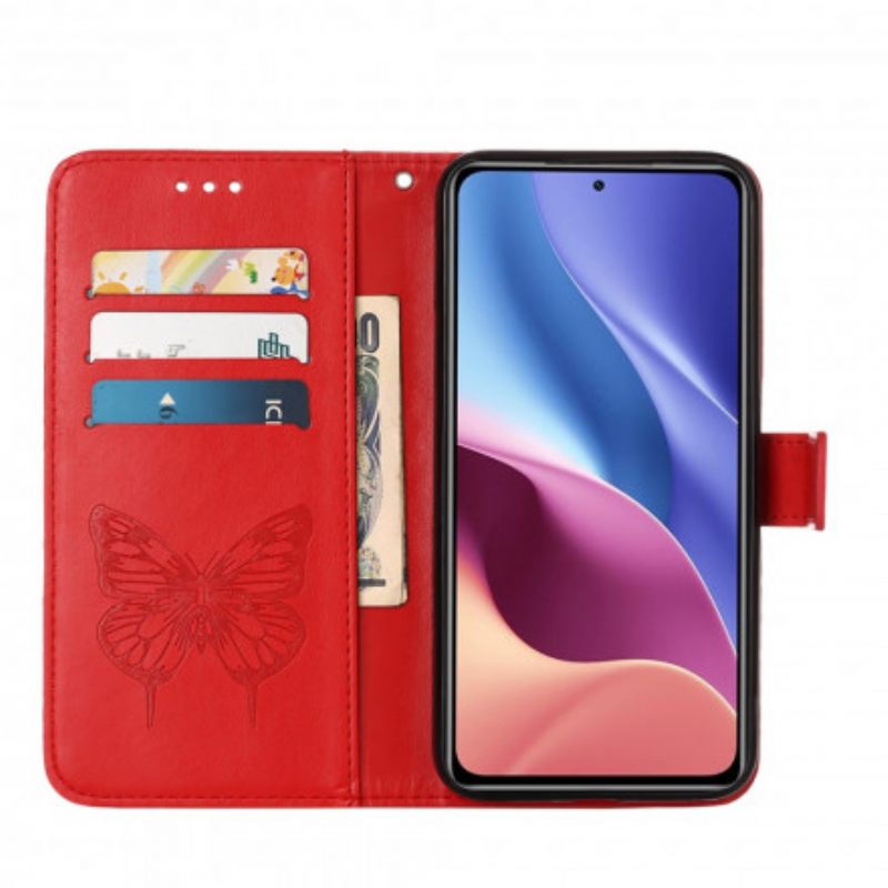 Kotelot Xiaomi Mi 11i 5G / Poco F3 Butterfly Design Kaulanauhalla