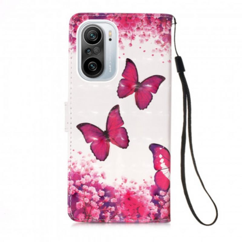 Kotelot Xiaomi Mi 11i 5G / Poco F3 Red Butterflies