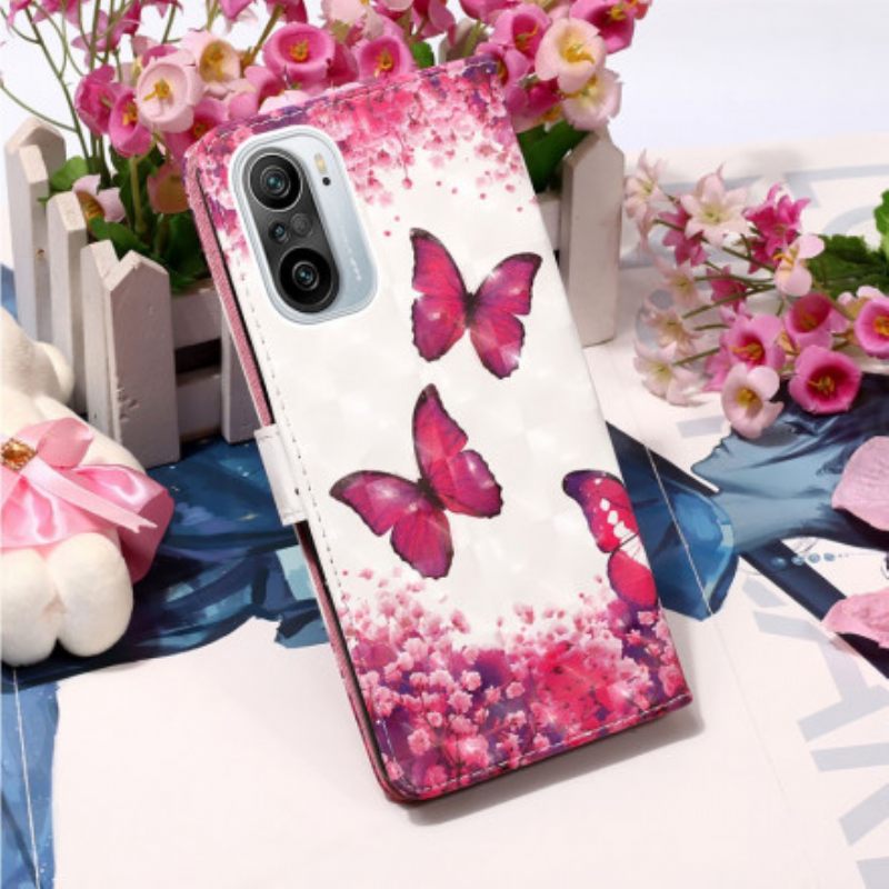 Kotelot Xiaomi Mi 11i 5G / Poco F3 Red Butterflies