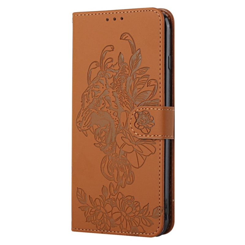 Nahkakotelo Xiaomi Mi 11i 5G / Poco F3 Suojaketju Kuori Tiger Baroque Strap