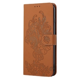 Nahkakotelo Xiaomi Mi 11i 5G / Poco F3 Suojaketju Kuori Tiger Baroque Strap