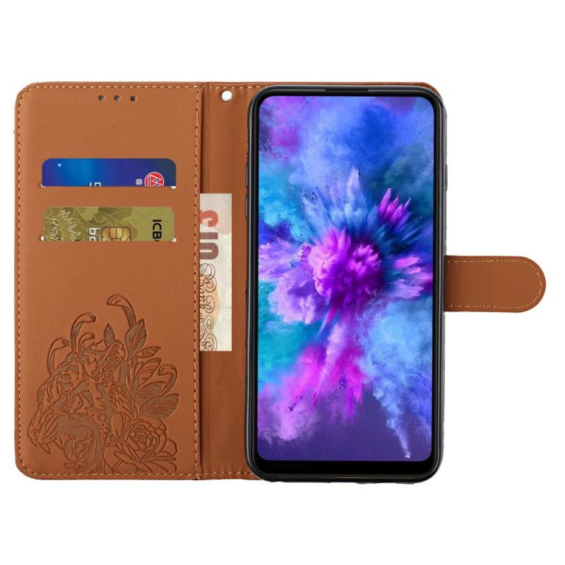 Nahkakotelo Xiaomi Mi 11i 5G / Poco F3 Suojaketju Kuori Tiger Baroque Strap