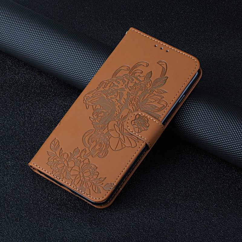 Nahkakotelo Xiaomi Mi 11i 5G / Poco F3 Suojaketju Kuori Tiger Baroque Strap