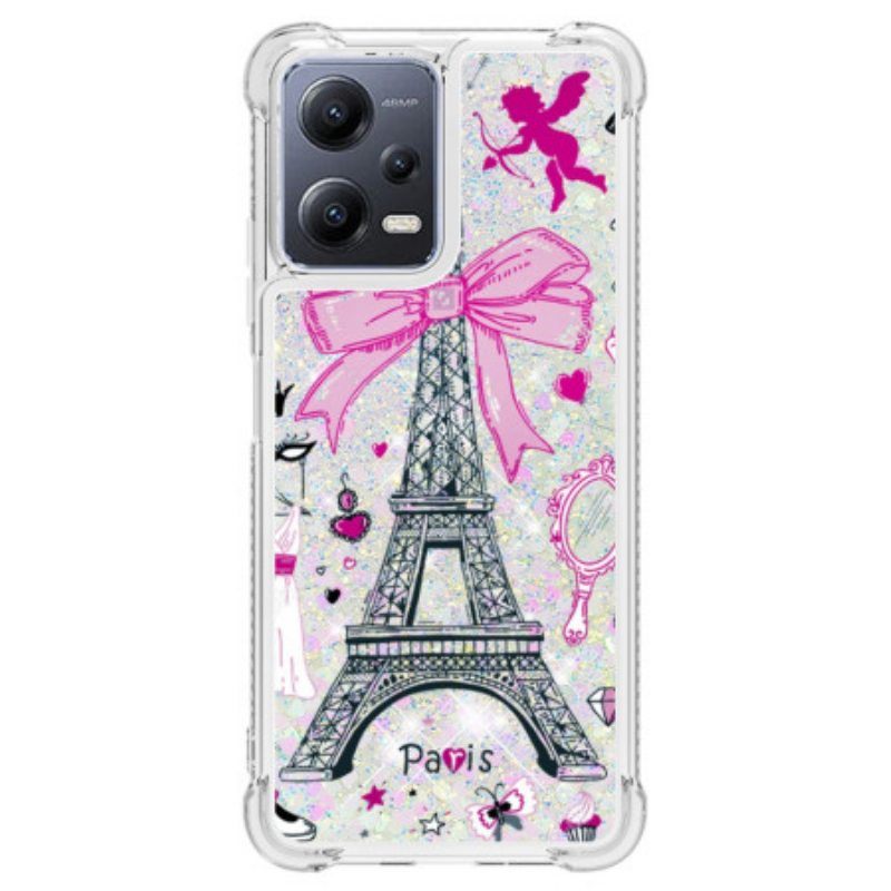 Kuori Poco X5 5G Eiffel-tornin Paljetteja