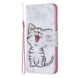 Flip Case Google Pixel 4 XL Suojaketju Kuori Kitten Hihnalla