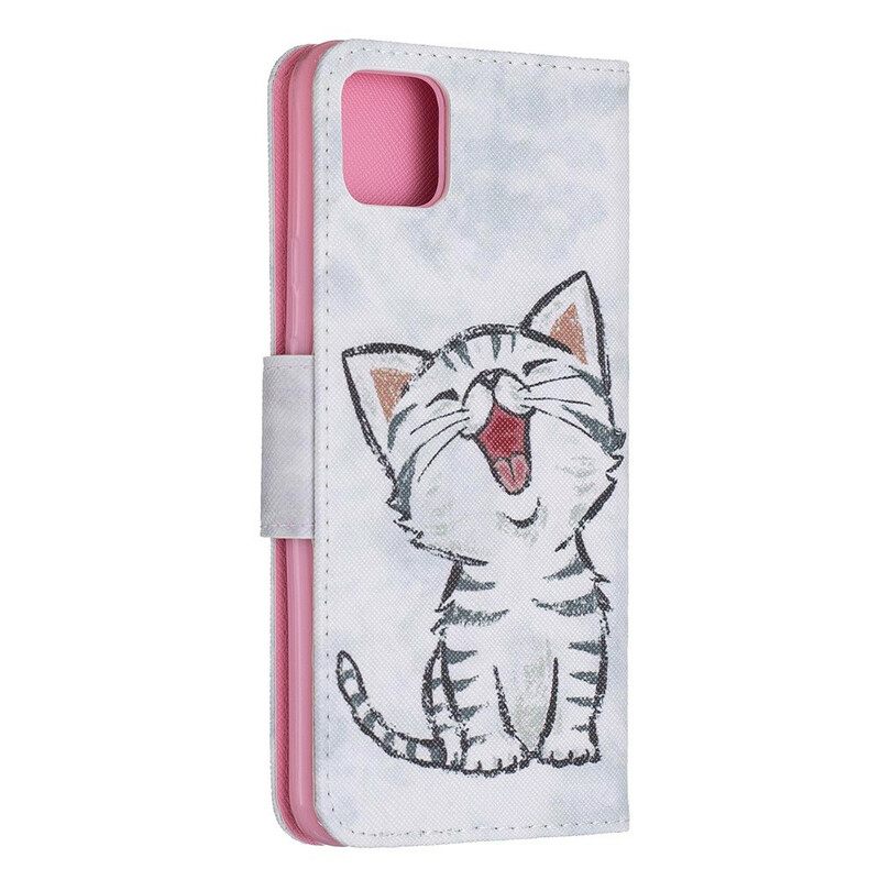 Flip Case Google Pixel 4 XL Suojaketju Kuori Kitten Hihnalla