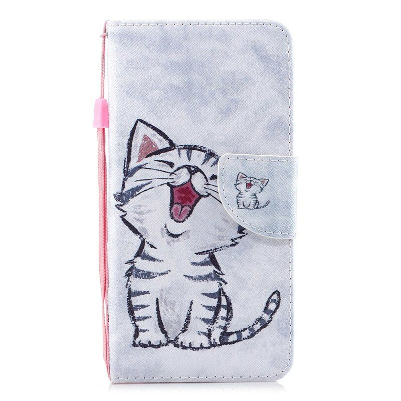 Flip Case Google Pixel 4 XL Suojaketju Kuori Kitten Hihnalla