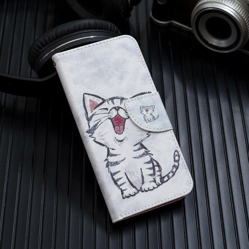 Flip Case Google Pixel 4 XL Suojaketju Kuori Kitten Hihnalla