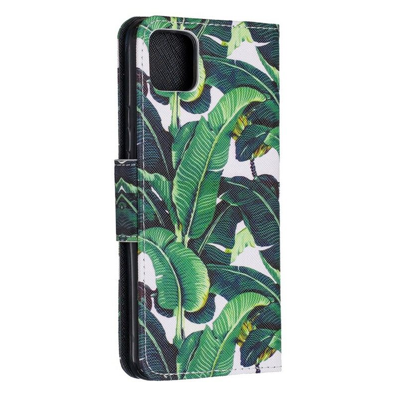 Nahkakotelo Google Pixel 4 XL Suojaketju Kuori Tropical Leaves Strappy