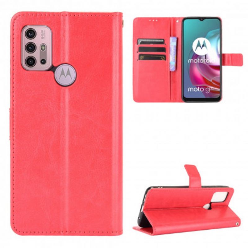 Flip Case Moto G10 / G30 Keinonahka Näyttävä