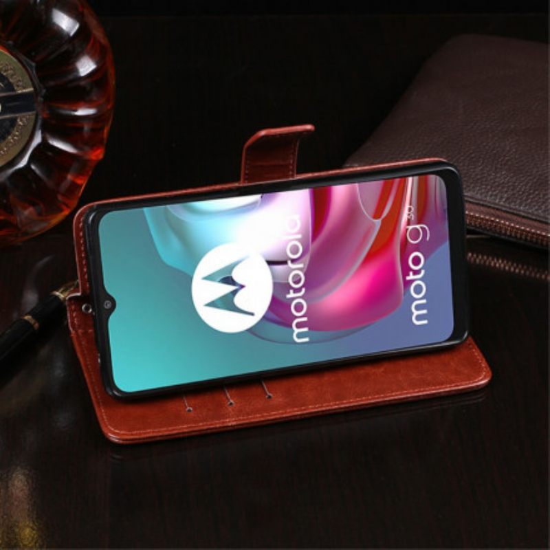 Kotelot Moto G10 / G30 Faux Leather Idewei