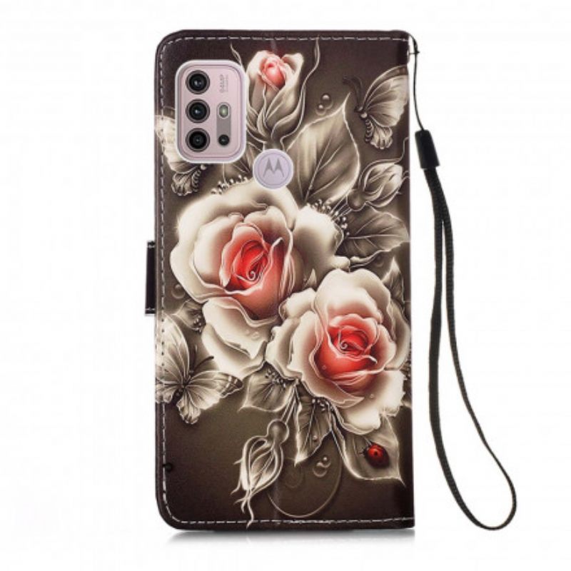 Kotelot Moto G10 / G30 Golden Roses