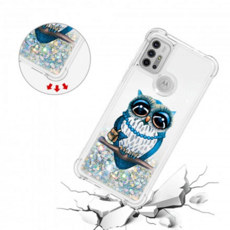 Kuori Moto G10 / G30 Miss Owl Glitter