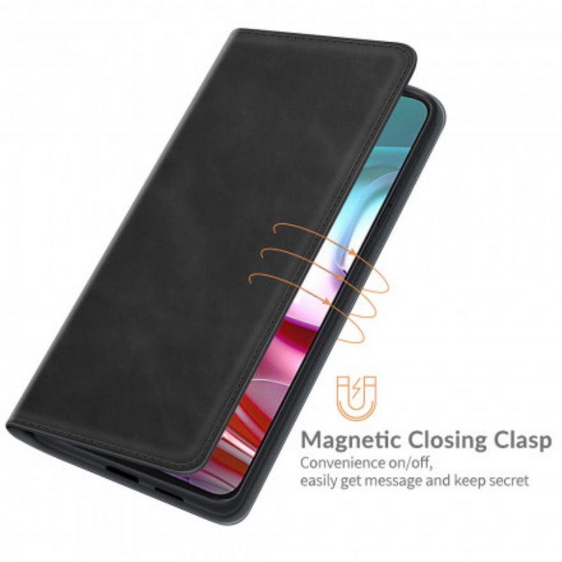 Puhelinkuoret Moto G10 / G30 Kotelot Flip Silk Soft Leather Effect