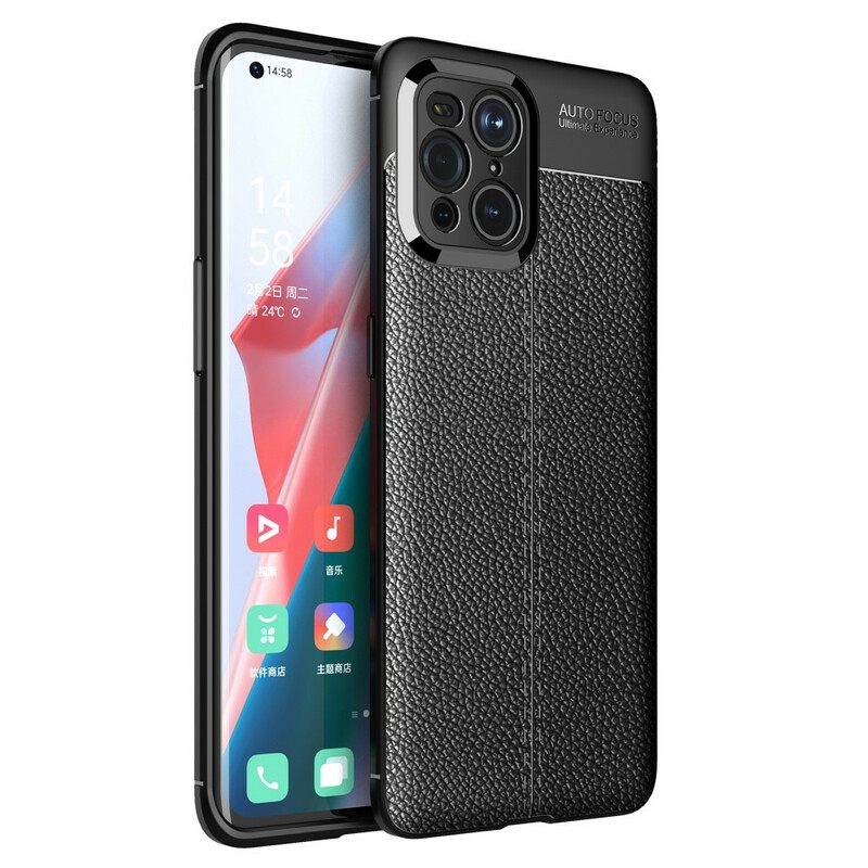 Case Oppo Find X3 / X3 Pro Double Line Litchi Leather Effect