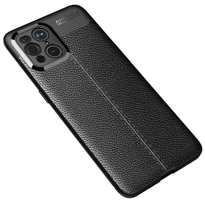 Case Oppo Find X3 / X3 Pro Double Line Litchi Leather Effect