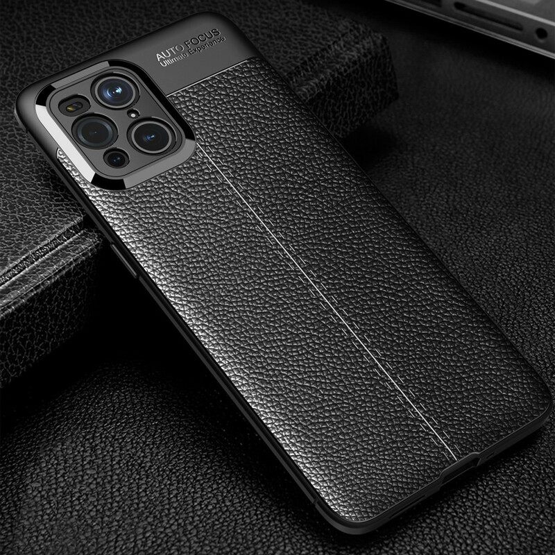 Case Oppo Find X3 / X3 Pro Double Line Litchi Leather Effect