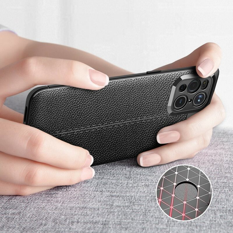 Case Oppo Find X3 / X3 Pro Double Line Litchi Leather Effect