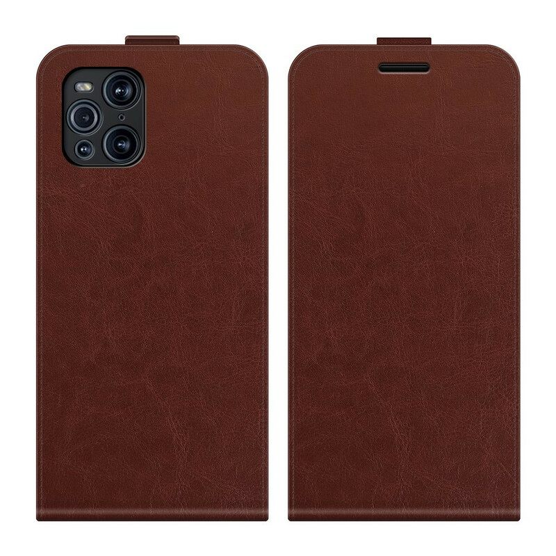 Kotelot Oppo Find X3 / X3 Pro Vertical Flap Leather Effect