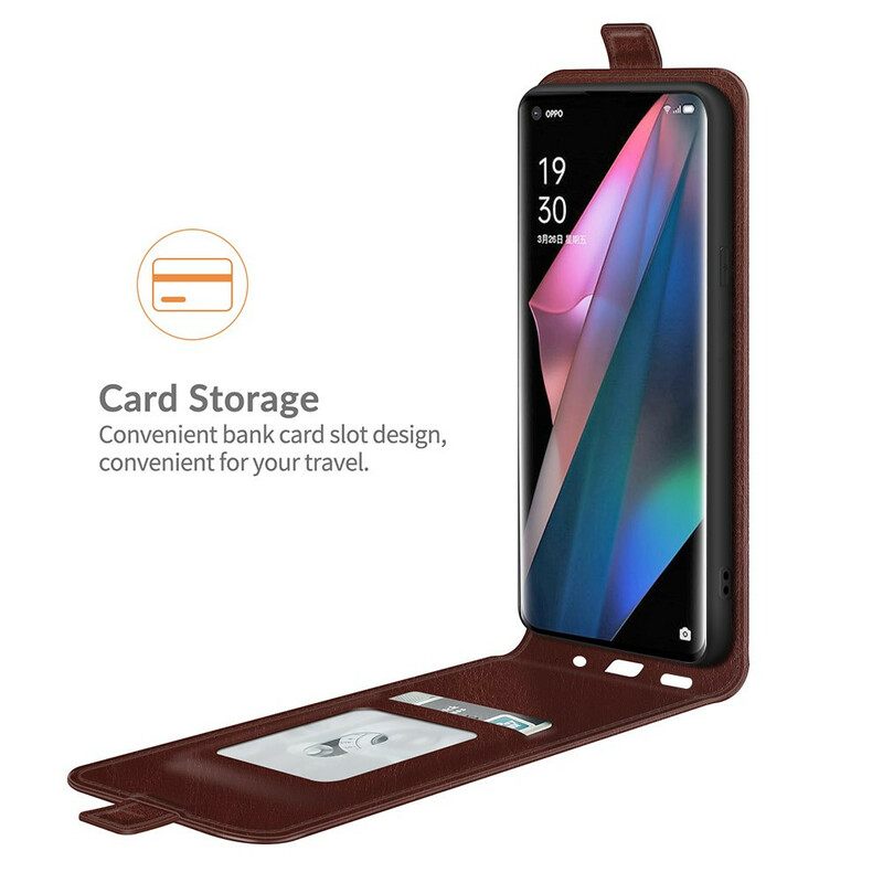 Kotelot Oppo Find X3 / X3 Pro Vertical Flap Leather Effect