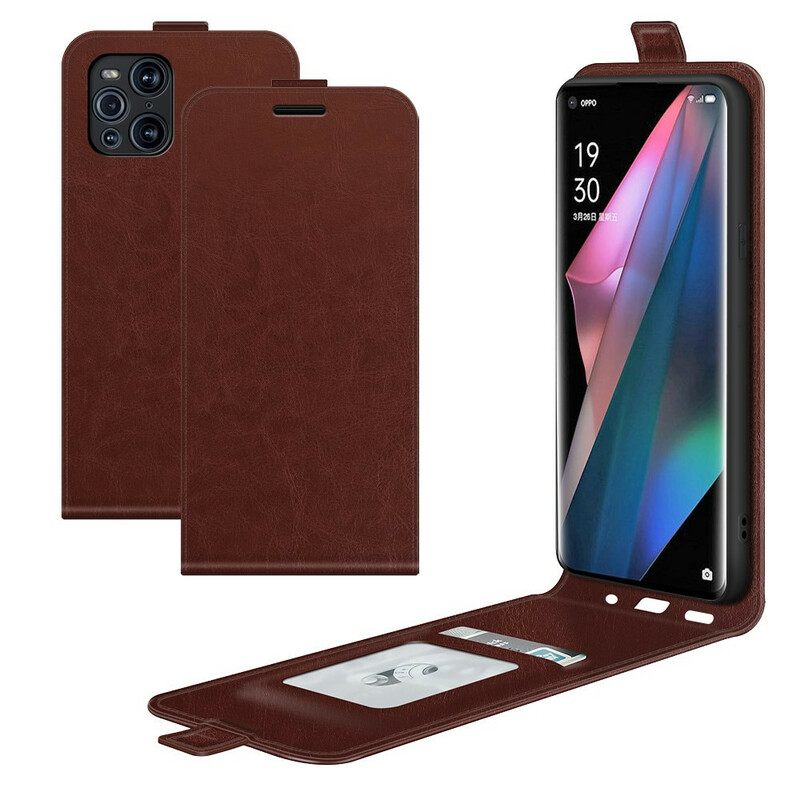 Kotelot Oppo Find X3 / X3 Pro Vertical Flap Leather Effect