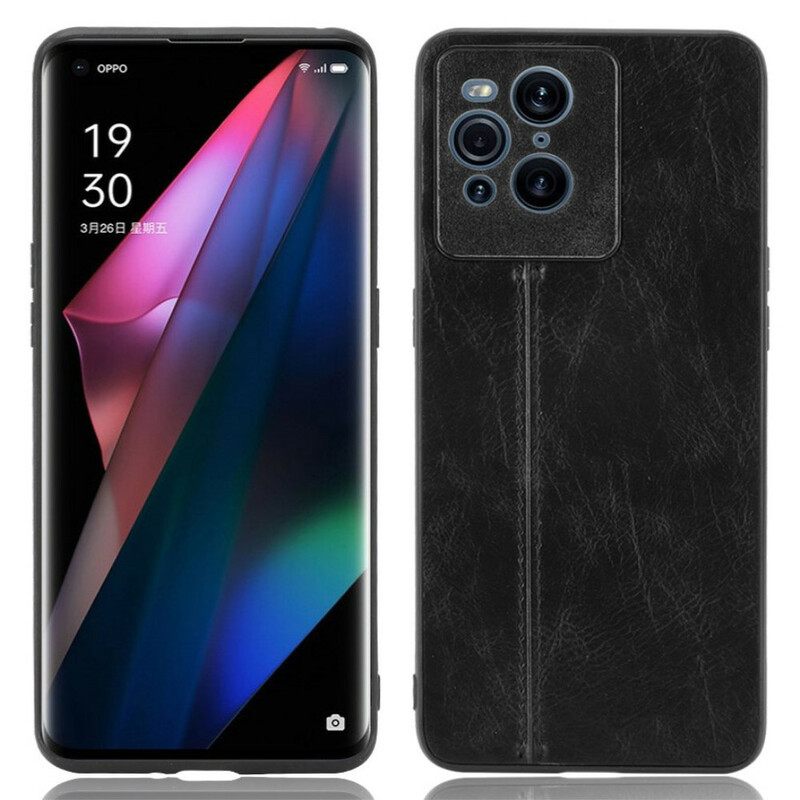 Kuori Oppo Find X3 / X3 Pro Couture Nahkaefekti