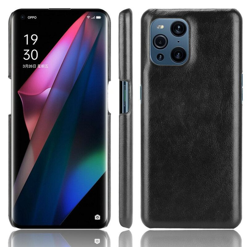 Kuori Oppo Find X3 / X3 Pro Litchin Nahkaefekti