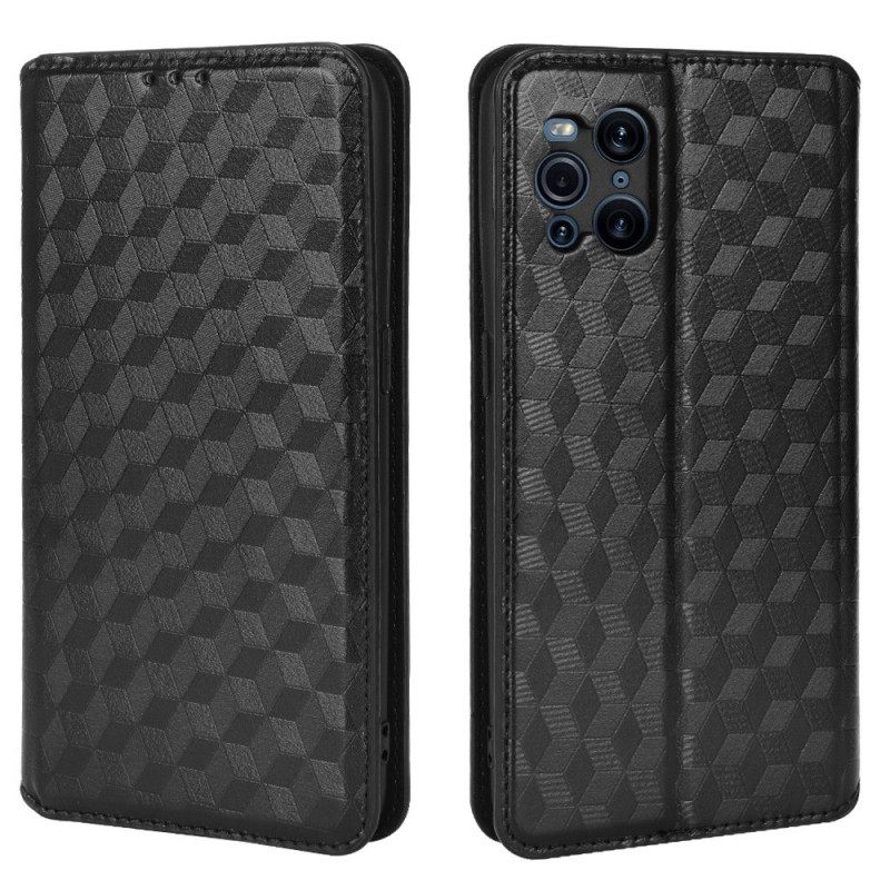 Puhelinkuoret Oppo Find X3 / X3 Pro Kotelot Flip Diamond Leather Effect