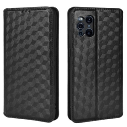 Puhelinkuoret Oppo Find X3 / X3 Pro Kotelot Flip Diamond Leather Effect