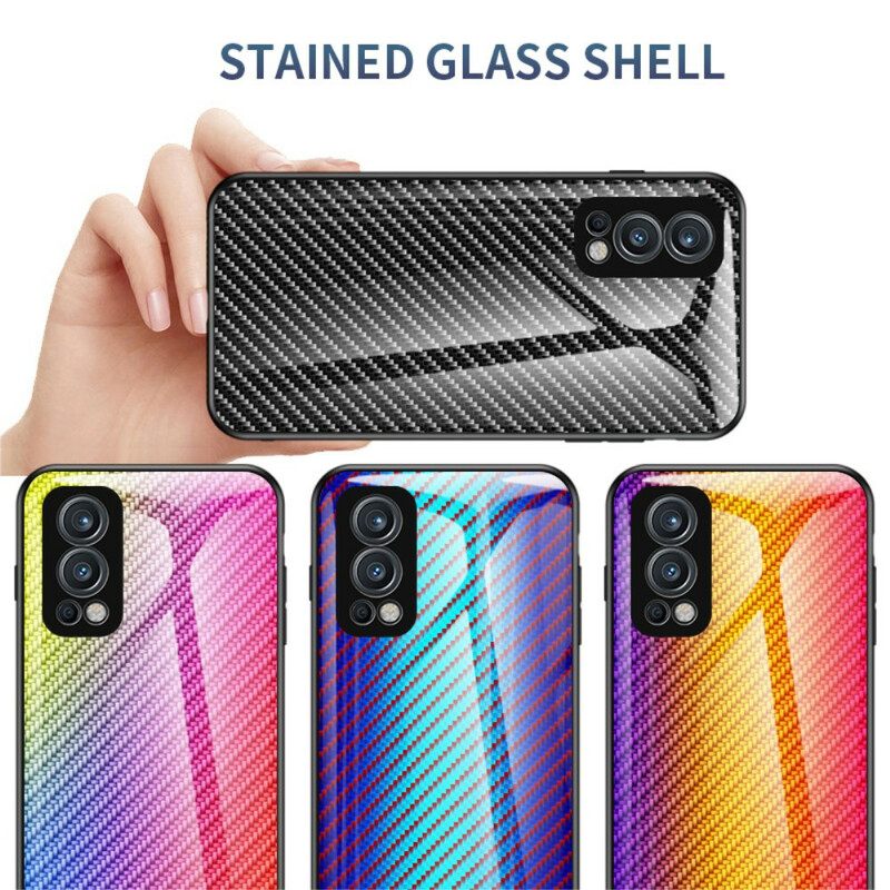 Case OnePlus Nord 2 5G Carbon Fiber Karkaistu Lasi