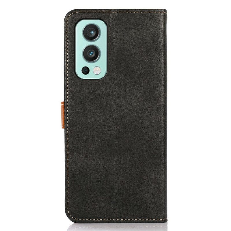 Flip Case OnePlus Nord 2 5G Bicolor Golden Clasp Khazneh