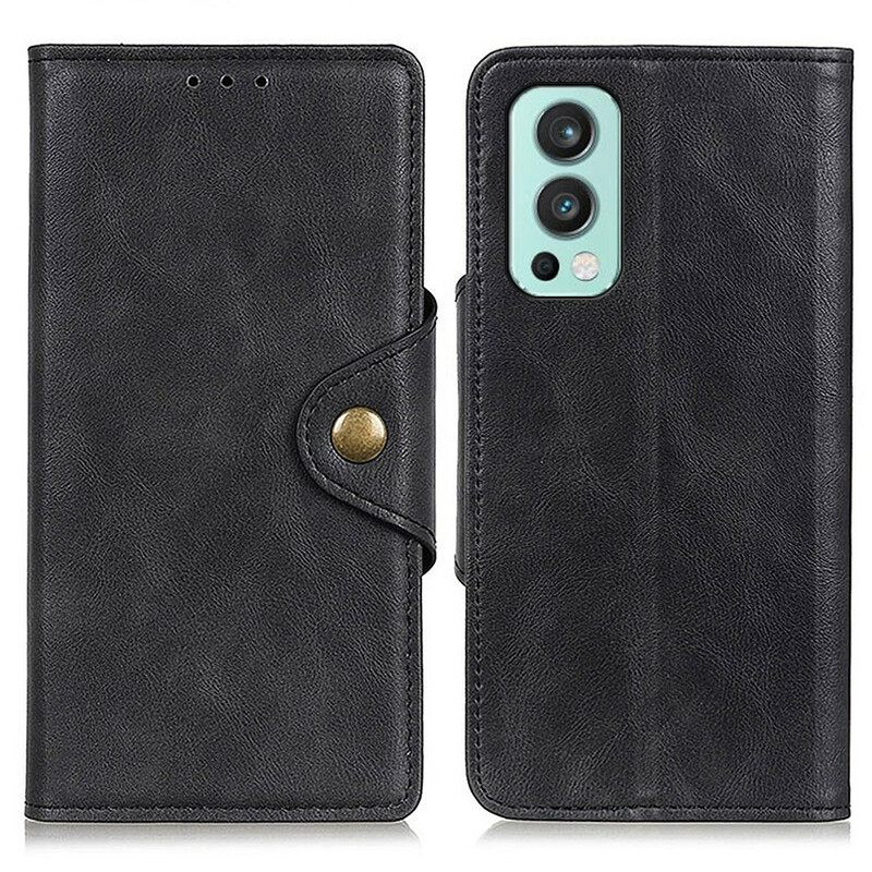 Flip Case OnePlus Nord 2 5G Keinonahkapainike