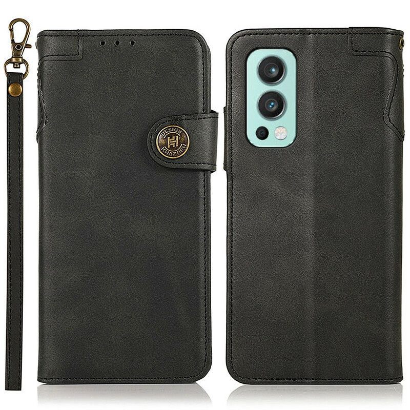 Kotelot OnePlus Nord 2 5G Faux Leather Button Khazneh