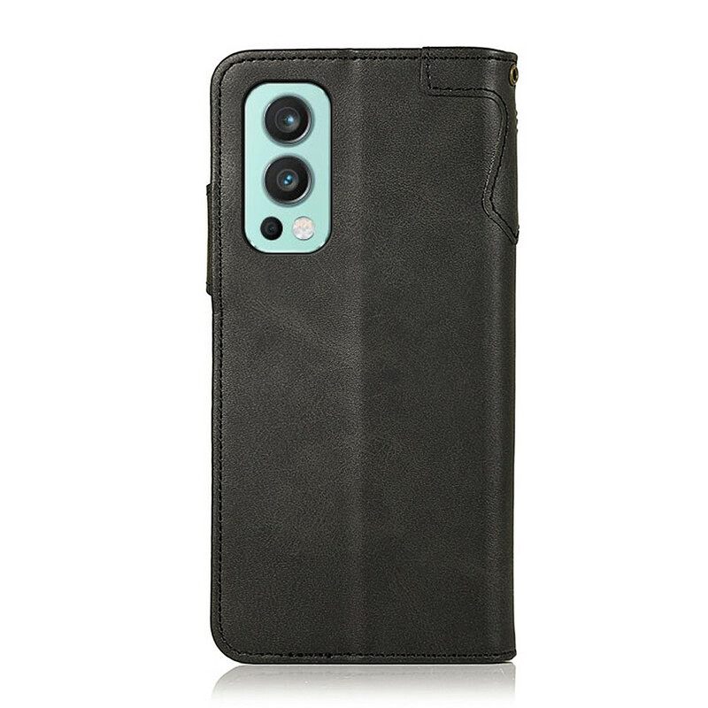 Kotelot OnePlus Nord 2 5G Faux Leather Button Khazneh