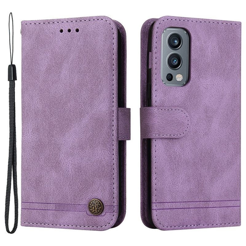 Kotelot OnePlus Nord 2 5G Faux Leather Niitti Ja Nauha