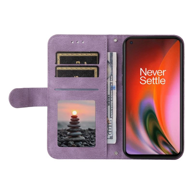 Kotelot OnePlus Nord 2 5G Faux Leather Niitti Ja Nauha