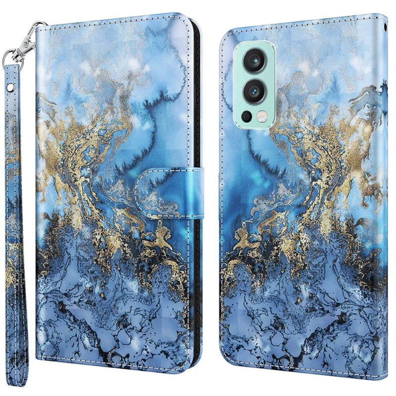 Kotelot OnePlus Nord 2 5G Marble Design Kaulanauhalla