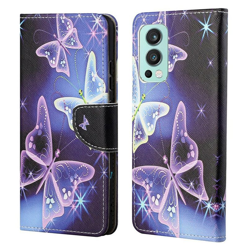 Kotelot OnePlus Nord 2 5G Neon Butterflies