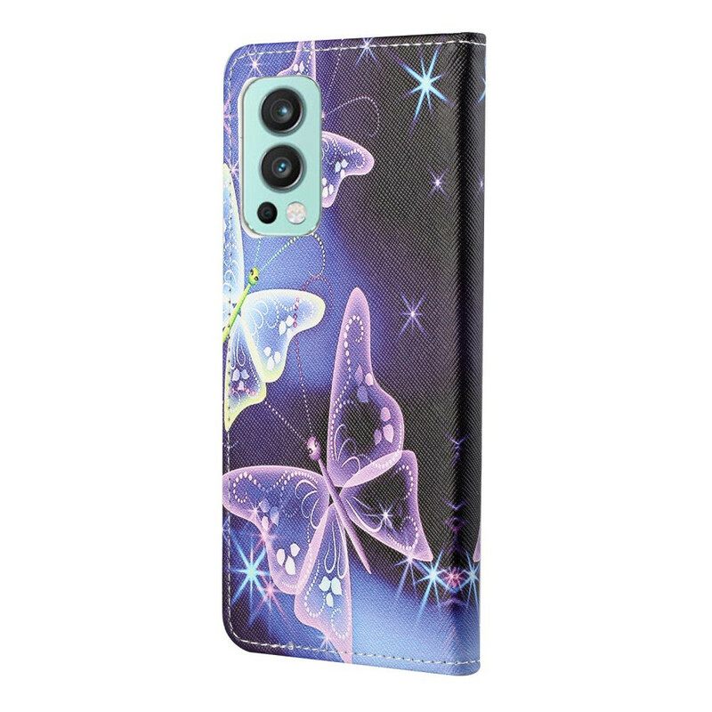 Kotelot OnePlus Nord 2 5G Neon Butterflies