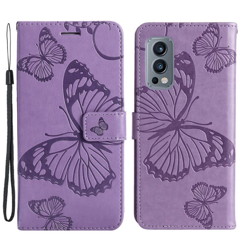 Kotelot OnePlus Nord 2 5G Suojaketju Kuori Giant Thong Butterflies