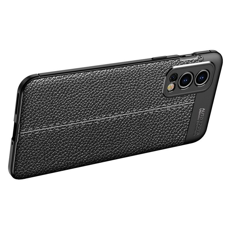 Kuori OnePlus Nord 2 5G Double Line Litchi Leather Effect