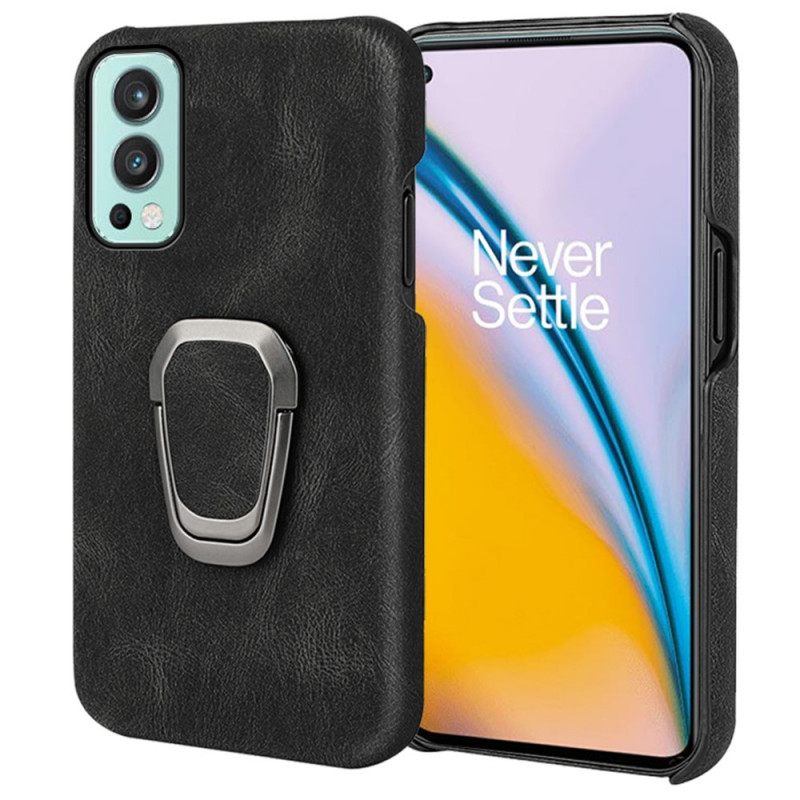 Kuori OnePlus Nord 2 5G Leather Effect Ring Tue Uusia Värejä