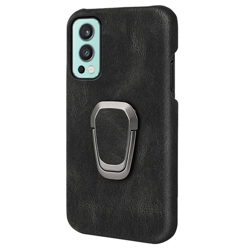 Kuori OnePlus Nord 2 5G Leather Effect Ring Tue Uusia Värejä