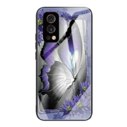 Kuori OnePlus Nord 2 5G Purple Butterfly Karkaistu Lasi