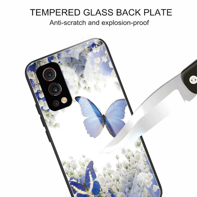 Kuori OnePlus Nord 2 5G Tempered Glass Butterflies Design