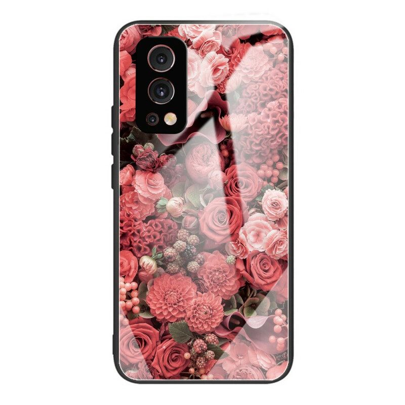 Kuori OnePlus Nord 2 5G Tempered Glass Rose Flowers