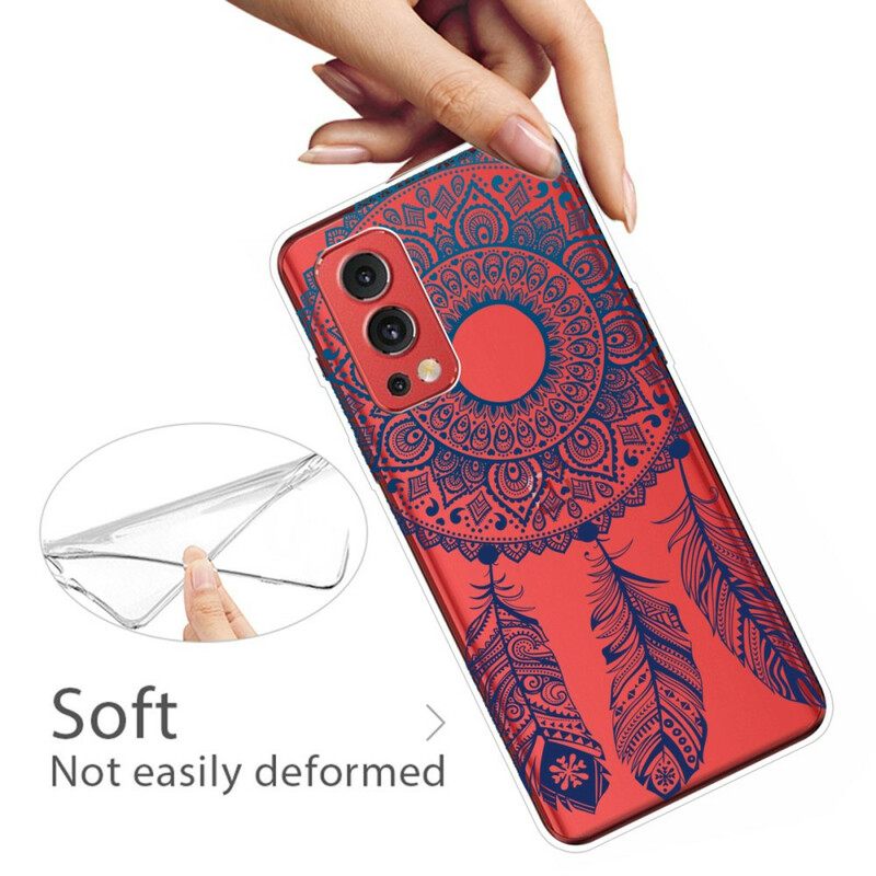 Kuori OnePlus Nord 2 5G Transparent Dream Catcher Blue Feathers