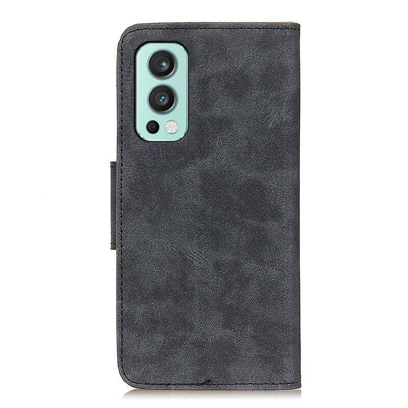 Nahkakotelo OnePlus Nord 2 5G Kotelot Flip Vintage Kaksipuolinen Magneettiläppä